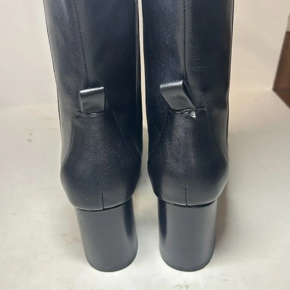 Cole Haan Womens 9.5 B Black Leather Chrystie Block Heel Riding Boots NIB OJ8